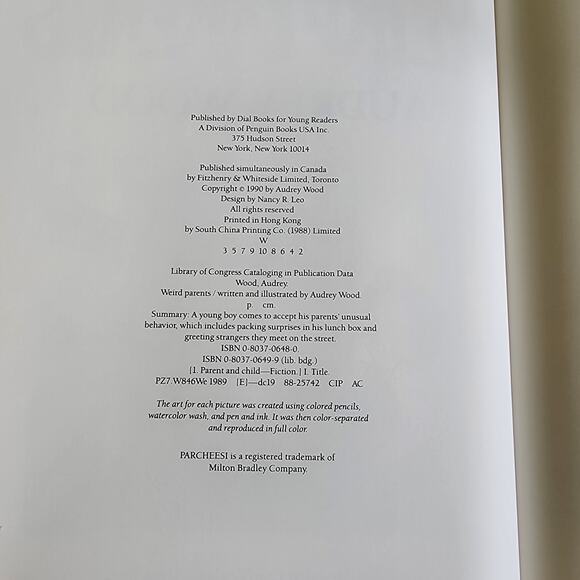 Signed Copy "Weird Parents" by Audrey Wood Hardcover Dust Jacket 1990 - Picture 6 of 8